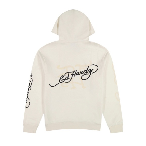 ED HARDY JAPAN DRAGON IVORY PULLOVER HOODIE SIZE XXL - Picture 4 of 15